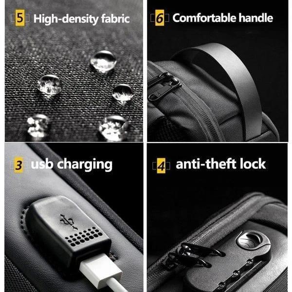 Anti-Theft Sling Bag With USB Charging Port